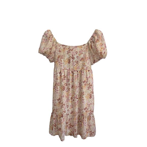 Franki by Francesca -Floral Empire Waist Mini Dress-Pink-Girls-L-14 - Picture 1 of 4